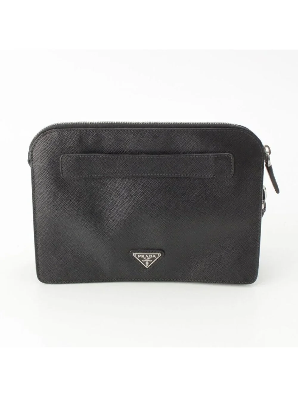 Prada Saffiano Leather Clutch Black